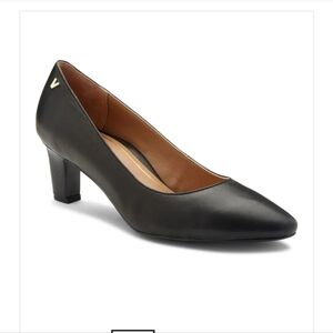Vionic Mia Black Leather Heels Women's 9 Business Casual